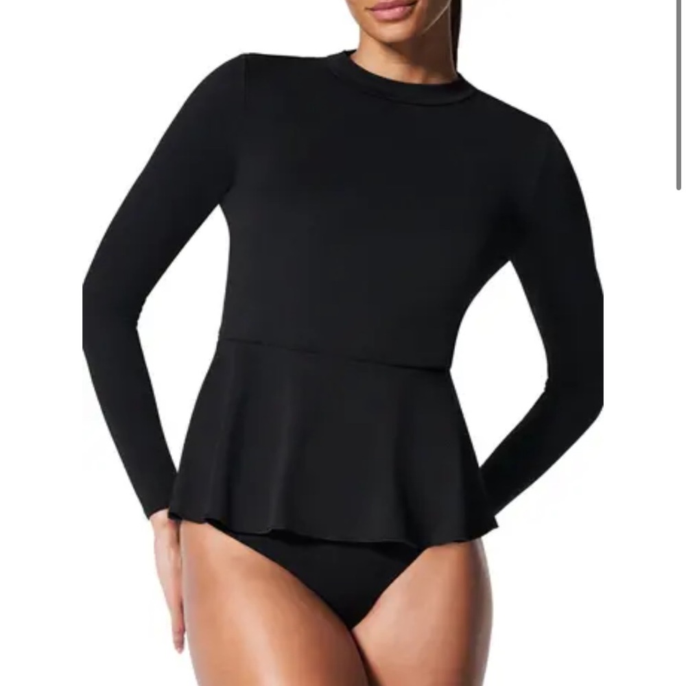 SPANX Pique Peplum Swim Top